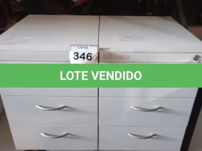 LOTE 346 - 02 GAVETEIROS COM 03 GAVETAS CADA. (NO ESTADO) ATENÇÃO! FAZER A VISITAÇÃO ANTES DE ARREMATAR, NÃO SABEMOS SE FUNCIONA. LEILÃO NÃO TEM GARANTIA E NEM DEVOLUÇÃO, SUJEITO A POSSÍVEIS AVARIAS VISÍVEIS/OCULTAS E/OU AUSÊNCIA DE COMPONENTES.