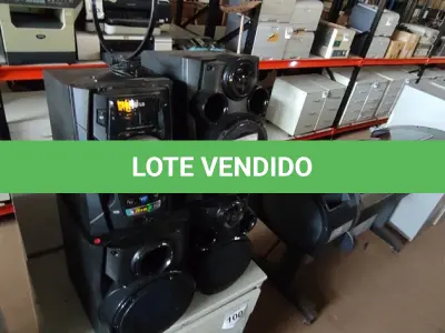 LOTE 280 - 01 APARELHO DE SOM COM 03 CAIXAS MARCAS LG. (NO ESTADO) ATENÇÃO! FAZER A VISITAÇÃO ANTES DE ARREMATAR, NÃO SABEMOS SE FUNCIONA, LEILÃO NÃO TEM GARANTIA E NEM DEVOLUÇÃO, SUJEITO A POSSÍVEIS AVARIAS VISÍVEIS/OCULTAS E/OU AUSÊNCIA DE COMPONENTES.