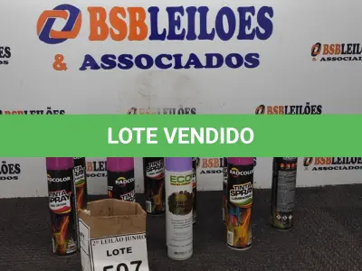 LOTE 507 - 10 TINTAS SPRAY DE CORES DIVERSAS. (NO ESTADO) ATENÇÃO! FAZER A VISITAÇÃO ANTES DE ARREMATAR, NÃO SABEMOS SE FUNCIONA, LEILÃO NÃO TEM GARANTIA E NEM DEVOLUÇÃO, SUJEITO A POSSÍVEIS AVARIAS VISÍVEIS/OCULTAS E/OU AUSÊNCIA DE COMPONENTES.