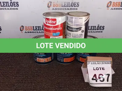 LOTE 467 - 03 ACABAMENTOS ACETINADOS DE 800ML MARCA SUVINIL, 01 ESMALTE SINTÉTICO DE 900ML MARCA PREMIER E 01 VERNIZ DE 900ML MARCA IQUINE. (NO ESTADO) ATENÇÃO! FAZER A VISITAÇÃO ANTES DE ARREMATAR, NÃO SABEMOS SE FUNCIONA, LEILÃO NÃO TEM GARANTIA E NEM DEVOLUÇÃO, SUJEITO A POSSÍVEIS AVARIAS VISÍVEIS/OCULTAS E/OU AUSÊNCIA DE COMPONENTES.