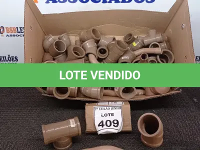 LOTE 409 - 01 LOTE COM GRANDE QUANTIDADE DE CONEXÕES HIDRÁULICAS MEDIDAS DIVERSAS. (NO ESTADO) ATENÇÃO! FAZER A VISITAÇÃO ANTES DE ARREMATAR, NÃO SABEMOS SE FUNCIONA, LEILÃO NÃO TEM GARANTIA E NEM DEVOLUÇÃO, SUJEITO A POSSÍVEIS AVARIAS VISÍVEIS/OCULTAS E/OU AUSÊNCIA DE COMPONENTES.