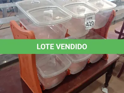 LOTE 420 - 01 ORGANIZADOR DE RAÇÃO COM 06 COMPARTIMENTOS. (NO ESTADO) ATENÇÃO! FAZER A VISITAÇÃO ANTES DE ARREMATAR, NÃO SABEMOS SE FUNCIONA, LEILÃO NÃO TEM GARANTIA E NEM DEVOLUÇÃO, SUJEITO A POSSÍVEIS AVARIAS VISÍVEIS/OCULTAS E/OU AUSÊNCIA DE COMPONENTES.