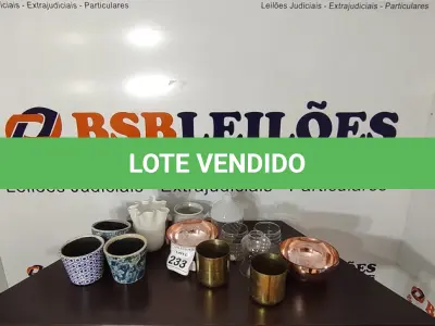 LOTE 233 - 12 VASOS DECORATIVOS DE MODELOS DIVERSOS. (NO ESTADO) ATENÇÃO! FAZER A VISITAÇÃO ANTES DE ARREMATAR, NÃO SABEMOS SE FUNCIONA, LEILÃO NÃO TEM GARANTIA E NEM DEVOLUÇÃO, SUJEITO A POSSÍVEIS AVARIAS VISÍVEIS/OCULTAS E/OU AUSÊNCIA DE COMPONENTES.
