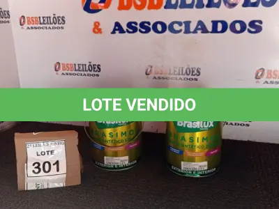 LOTE 301 - 02 LATAS DE ESMALTE SINTÉTICO NA COR PRETO BRILHANTE MARCA BASILUX. (NO ESTADO) ATENÇÃO! FAZER A VISITAÇÃO ANTES DE ARREMATAR, NÃO SABEMOS SE FUNCIONA, LEILÃO NÃO TEM GARANTIA E NEM DEVOLUÇÃO, SUJEITO A POSSÍVEIS AVARIAS VISÍVEIS/OCULTAS E/OU AUSÊNCIA DE COMPONENTES.