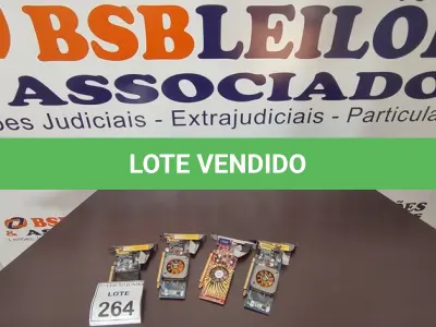 LOTE 264 - 04 PLACAS DE VÍDEO PARA PC. (NO ESTADO) ATENÇÃO! FAZER A VISITAÇÃO ANTES DE ARREMATAR, NÃO SABEMOS SE FUNCIONA, LEILÃO NÃO TEM GARANTIA E NEM DEVOLUÇÃO, SUJEITO A POSSÍVEIS AVARIAS VISÍVEIS/OCULTAS E/OU AUSÊNCIA DE COMPONENTES.