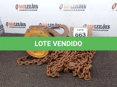LOTE 663 - 01 TALHA SUPORTE 1 TONELADA.  (NO ESTADO) ATENÇÃO! FAZER A VISITAÇÃO ANTES DE ARREMATAR, NÃO SABEMOS SE FUNCIONA, LEILÃO NÃO TEM GARANTIA E NEM DEVOLUÇÃO, SUJEITO A POSSÍVEIS AVARIAS VISÍVEIS/OCULTAS E/OU AUSÊNCIA DE COMPONENTES.