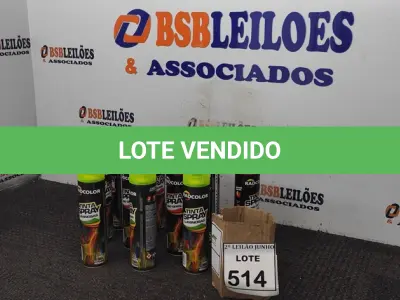 LOTE 514 - 10 TINTAS SPRAY DE CORES DIVERSAS. (NO ESTADO) ATENÇÃO! FAZER A VISITAÇÃO ANTES DE ARREMATAR, NÃO SABEMOS SE FUNCIONA, LEILÃO NÃO TEM GARANTIA E NEM DEVOLUÇÃO, SUJEITO A POSSÍVEIS AVARIAS VISÍVEIS/OCULTAS E/OU AUSÊNCIA DE COMPONENTES.