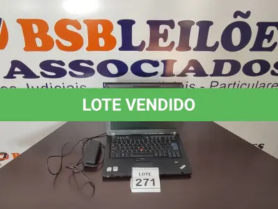 LOTE 271 - 01 NOTEBOOK COM CARREGADOR MARCA LENOVO. (NO ESTADO) ATENÇÃO! FAZER A VISITAÇÃO ANTES DE ARREMATAR, NÃO SABEMOS SE FUNCIONA, LEILÃO NÃO TEM GARANTIA E NEM DEVOLUÇÃO, SUJEITO A POSSÍVEIS AVARIAS VISÍVEIS/OCULTAS E/OU AUSÊNCIA DE COMPONENTES.