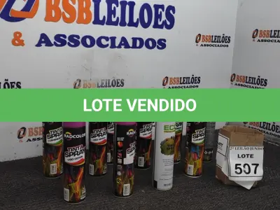 LOTE 507 - 10 TINTAS SPRAY DE CORES DIVERSAS. (NO ESTADO) ATENÇÃO! FAZER A VISITAÇÃO ANTES DE ARREMATAR, NÃO SABEMOS SE FUNCIONA, LEILÃO NÃO TEM GARANTIA E NEM DEVOLUÇÃO, SUJEITO A POSSÍVEIS AVARIAS VISÍVEIS/OCULTAS E/OU AUSÊNCIA DE COMPONENTES.