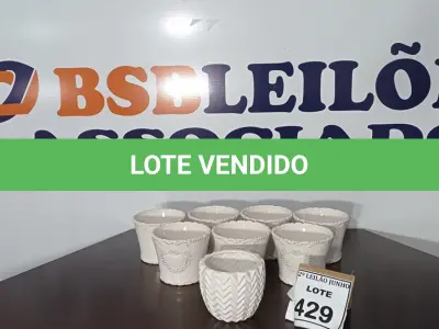 LOTE 429 - 08 VASOS DECORADOS. (NO ESTADO) ATENÇÃO! FAZER A VISITAÇÃO ANTES DE ARREMATAR, NÃO SABEMOS SE FUNCIONA, LEILÃO NÃO TEM GARANTIA E NEM DEVOLUÇÃO, SUJEITO A POSSÍVEIS AVARIAS VISÍVEIS/OCULTAS E/OU AUSÊNCIA DE COMPONENTES.