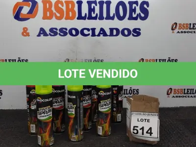 LOTE 514 - 10 TINTAS SPRAY DE CORES DIVERSAS. (NO ESTADO) ATENÇÃO! FAZER A VISITAÇÃO ANTES DE ARREMATAR, NÃO SABEMOS SE FUNCIONA, LEILÃO NÃO TEM GARANTIA E NEM DEVOLUÇÃO, SUJEITO A POSSÍVEIS AVARIAS VISÍVEIS/OCULTAS E/OU AUSÊNCIA DE COMPONENTES.