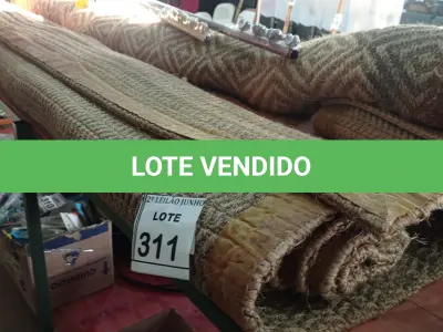 LOTE 311 - 01 TAPETE SISAL 3M X 4M. (NO ESTADO) ATENÇÃO! FAZER A VISITAÇÃO ANTES DE ARREMATAR, NÃO SABEMOS SE FUNCIONA, LEILÃO NÃO TEM GARANTIA E NEM DEVOLUÇÃO, SUJEITO A POSSÍVEIS AVARIAS VISÍVEIS/OCULTAS E/OU AUSÊNCIA DE COMPONENTES.