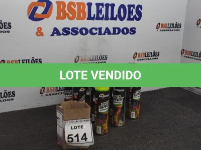 LOTE 514 - 10 TINTAS SPRAY DE CORES DIVERSAS. (NO ESTADO) ATENÇÃO! FAZER A VISITAÇÃO ANTES DE ARREMATAR, NÃO SABEMOS SE FUNCIONA, LEILÃO NÃO TEM GARANTIA E NEM DEVOLUÇÃO, SUJEITO A POSSÍVEIS AVARIAS VISÍVEIS/OCULTAS E/OU AUSÊNCIA DE COMPONENTES.