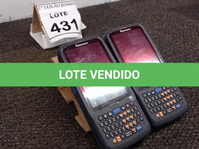 LOTE 431 - 02 COMPUTADORES MÓVEL INTERMEC CN51. (NO ESTADO) ATENÇÃO! FAZER A VISITAÇÃO ANTES DE ARREMATAR, NÃO SABEMOS SE FUNCIONA, LEILÃO NÃO TEM GARANTIA E NEM DEVOLUÇÃO, SUJEITO A POSSÍVEIS AVARIAS VISÍVEIS/OCULTAS E/OU AUSÊNCIA DE COMPONENTES.