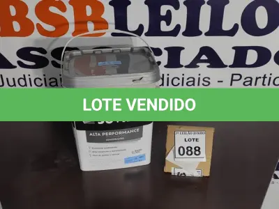 LOTE 088 - 01 GALÃO DE TINTA SUVINIL DE 18L PARA INTERIORES ACABAMENTO FOSCO BRANCO. (NOVO) (NO ESTADO) ATENÇÃO! FAZER A VISITAÇÃO ANTES DE ARREMATAR, NÃO SABEMOS SE FUNCIONA. LEILÃO NÃO TEM GARANTIA E NEM DEVOLUÇÃO, SUJEITO A POSSÍVEIS AVARIAS VISÍVEIS/OCULTAS E/OU AUSÊNCIA DE COMPONENTES.