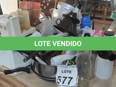 LOTE 577 - 01 LOTE COM GRANDE QUANTIDADE DE UTENSÍLIOS DIVERSOS PARA COZINHA.  (NO ESTADO) ATENÇÃO! FAZER A VISITAÇÃO ANTES DE ARREMATAR, NÃO SABEMOS SE FUNCIONA, LEILÃO NÃO TEM GARANTIA E NEM DEVOLUÇÃO, SUJEITO A POSSÍVEIS AVARIAS VISÍVEIS/OCULTAS E/OU AUSÊNCIA DE COMPONENTES.