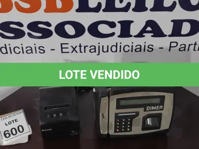 LOTE 600 - 01 IMPRESSORA DE CUPOM COM FONTE MARCA SWEDA E 01 RELÓGIO DE PONTO COM FONTE MARCA DIMEP.  (NO ESTADO) ATENÇÃO! FAZER A VISITAÇÃO ANTES DE ARREMATAR, NÃO SABEMOS SE FUNCIONA, LEILÃO NÃO TEM GARANTIA E NEM DEVOLUÇÃO, SUJEITO A POSSÍVEIS AVARIAS VISÍVEIS/OCULTAS E/OU AUSÊNCIA DE COMPONENTES.
