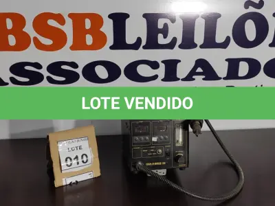 LOTE 010 - 01 ESTAÇÃO DE SOLDA MARCA HAKKO. (NO ESTADO) ATENÇÃO! FAZER A VISITAÇÃO ANTES DE ARREMATAR, NÃO SABEMOS SE FUNCIONA, LEILÃO NÃO TEM GARANTIA E NEM DEVOLUÇÃO, SUJEITO A POSSÍVEIS AVARIAS VISÍVEIS/OCULTAS E/OU AUSÊNCIA DE COMPONENTES.
