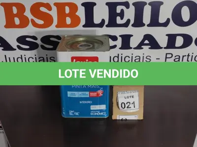 LOTE 021 - 01 LATA DE TINTA 16L/ 18L INTERIORES/EXTERIORES ACRÍLICO FOSCO IQUINE BASE P. (NOVO) (NO ESTADO) ATENÇÃO! FAZER A VISITAÇÃO ANTES DE ARREMATAR, NÃO SABEMOS SE FUNCIONA. LEILÃO NÃO TEM GARANTIA E NEM DEVOLUÇÃO, SUJEITO A POSSÍVEIS AVARIAS VISÍVEIS/OCULTAS E/OU AUSÊNCIA DE COMPONENTES.