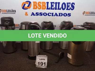 LOTE 191 - 07 GARRAFAS TÉRMICAS EM INOX. (NO ESTADO) ATENÇÃO! FAZER A VISITAÇÃO ANTES DE ARREMATAR, NÃO SABEMOS SE FUNCIONA, LEILÃO NÃO TEM GARANTIA E NEM DEVOLUÇÃO, SUJEITO A POSSÍVEIS AVARIAS VISÍVEIS/OCULTAS E/OU AUSÊNCIA DE COMPONENTES.