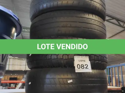 LOTE 082 - 04 PNEUS USADOS 205/65 AROS 15. (NO ESTADO) ATENÇÃO! FAZER A VISITAÇÃO ANTES DE ARREMATAR, NÃO SABEMOS SE FUNCIONA. LEILÃO NÃO TEM GARANTIA E NEM DEVOLUÇÃO, SUJEITO A POSSÍVEIS AVARIAS VISÍVEIS/OCULTAS E/OU AUSÊNCIA DE COMPONENTES.