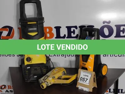 LOTE 057 - 02 LAVADORAS DE ALTA PRESSÃO E 01 PISTOLA DE PINTURA. (NO ESTADO) ATENÇÃO! FAZER A VISITAÇÃO ANTES DE ARREMATAR, NÃO SABEMOS SE FUNCIONA, LEILÃO NÃO TEM GARANTIA E NEM DEVOLUÇÃO, SUJEITO A POSSÍVEIS AVARIAS VISÍVEIS/OCULTAS E/OU AUSÊNCIA DE COMPONENTES.