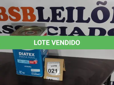 LOTE 021 - 01 LATA DE TINTA 16L/ 18L INTERIORES/EXTERIORES ACRÍLICO FOSCO IQUINE BASE P. (NOVO) (NO ESTADO) ATENÇÃO! FAZER A VISITAÇÃO ANTES DE ARREMATAR, NÃO SABEMOS SE FUNCIONA. LEILÃO NÃO TEM GARANTIA E NEM DEVOLUÇÃO, SUJEITO A POSSÍVEIS AVARIAS VISÍVEIS/OCULTAS E/OU AUSÊNCIA DE COMPONENTES.