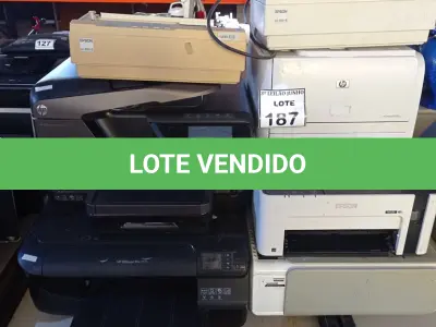 LOTE 187 - 10 IMPRESSORAS DE MARCAS E MODELOS DIVERSOS. (NO ESTADO) ATENÇÃO! FAZER A VISITAÇÃO ANTES DE ARREMATAR, NÃO SABEMOS SE FUNCIONA, LEILÃO NÃO TEM GARANTIA E NEM DEVOLUÇÃO, SUJEITO A POSSÍVEIS AVARIAS VISÍVEIS/OCULTAS E/OU AUSÊNCIA DE COMPONENTES.