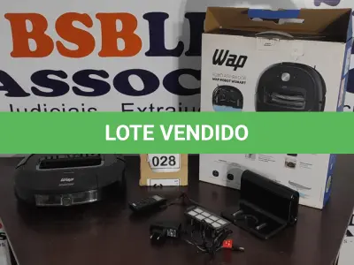 LOTE 028 - 01 ROBÔ ASPIRADOR MARCA WAP. (NO ESTADO) ATENÇÃO! FAZER A VISITAÇÃO ANTES DE ARREMATAR, NÃO SABEMOS SE FUNCIONA, LEILÃO NÃO TEM GARANTIA E NEM DEVOLUÇÃO, SUJEITO A POSSÍVEIS AVARIAS VISÍVEIS/OCULTAS E/OU AUSÊNCIA DE COMPONENTES.