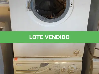 LOTE 303 - 02 MÁQUINAS DE LAVAR ROUPAS SENDO 01 BOSCH E 01 CONTINENTAL 220V. (NO ESTADO) ATENÇÃO! FAZER A VISITAÇÃO ANTES DE ARREMATAR, NÃO SABEMOS SE FUNCIONA. LEILÃO NÃO TEM GARANTIA E NEM DEVOLUÇÃO, SUJEITO A POSSÍVEIS AVARIAS VISÍVEIS/OCULTAS E/OU AUSÊNCIA DE COMPONENTES.