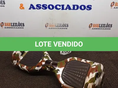LOTE 200 - 01 HOVERBOARD NA COR CAMUFLADA. (NO ESTADO) ATENÇÃO! FAZER A VISITAÇÃO ANTES DE ARREMATAR, NÃO SABEMOS SE FUNCIONA, LEILÃO NÃO TEM GARANTIA E NEM DEVOLUÇÃO, SUJEITO A POSSÍVEIS AVARIAS VISÍVEIS/OCULTAS E/OU AUSÊNCIA DE COMPONENTES.