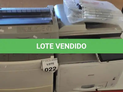 LOTE 022 - 01 IMPRESSORA MULTIFUNCIONAL MARCA RICOH, 01 IMPRESSORA MULTIFUNCIONAL MARCA LEXMARK, 01 IMPRESSORA MATRICIAL MARA EPSON E 01 TONNER. (NO ESTADO) ATENÇÃO! FAZER A VISITAÇÃO ANTES DE ARREMATAR, NÃO SABEMOS SE FUNCIONA, LEILÃO NÃO TEM GARANTIA E NEM DEVOLUÇÃO, SUJEITO A POSSÍVEIS AVARIAS VISÍVEIS/OCULTAS E/OU AUSÊNCIA DE COMPONENTES.