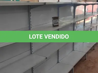 LOTE 554 - 01 GÔNDOLA EXPOSITORA DUPLA DE 7,30 X 1,60. (NO ESTADO) ATENÇÃO! FAZER A VISITAÇÃO ANTES DE ARREMATAR, NÃO SABEMOS SE FUNCIONA, LEILÃO NÃO TEM GARANTIA E NEM DEVOLUÇÃO, SUJEITO A POSSÍVEIS AVARIAS VISÍVEIS/OCULTAS E/OU AUSÊNCIA DE COMPONENTES.