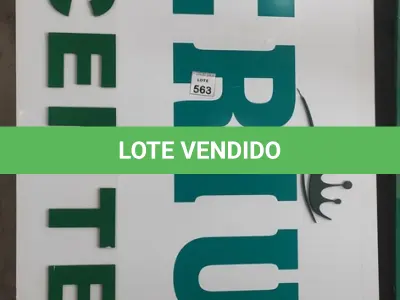 LOTE 563 - 01 PLACA DE LOJA EM ACM DE 4,20 X 1,45.  (NO ESTADO) ATENÇÃO! FAZER A VISITAÇÃO ANTES DE ARREMATAR, NÃO SABEMOS SE FUNCIONA, LEILÃO NÃO TEM GARANTIA E NEM DEVOLUÇÃO, SUJEITO A POSSÍVEIS AVARIAS VISÍVEIS/OCULTAS E/OU AUSÊNCIA DE COMPONENTES.