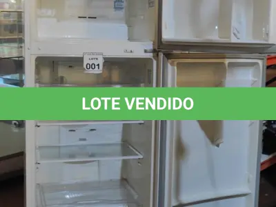 LOTE 001 - 01 GELADEIRA ELECTROLUX FROST FREE DF 46. (NO ESTADO) ATENÇÃO! FAZER A VISITAÇÃO ANTES DE ARREMATAR, NÃO SABEMOS SE FUNCIONA. LEILÃO NÃO TEM GARANTIA E NEM DEVOLUÇÃO, SUJEITO A POSSÍVEIS AVARIAS VISÍVEIS/OCULTAS E/OU AUSÊNCIA DE COMPONENTES.