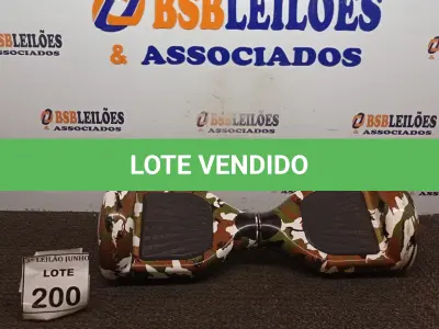 LOTE 200 - 01 HOVERBOARD NA COR CAMUFLADA. (NO ESTADO) ATENÇÃO! FAZER A VISITAÇÃO ANTES DE ARREMATAR, NÃO SABEMOS SE FUNCIONA, LEILÃO NÃO TEM GARANTIA E NEM DEVOLUÇÃO, SUJEITO A POSSÍVEIS AVARIAS VISÍVEIS/OCULTAS E/OU AUSÊNCIA DE COMPONENTES.