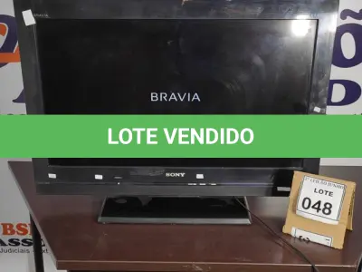 LOTE 048 - 01 TV LCD 32’’ MARCA SONY. (NO ESTADO) ATENÇÃO! FAZER A VISITAÇÃO ANTES DE ARREMATAR, NÃO SABEMOS SE FUNCIONA, LEILÃO NÃO TEM GARANTIA E NEM DEVOLUÇÃO, SUJEITO A POSSÍVEIS AVARIAS VISÍVEIS/OCULTAS E/OU AUSÊNCIA DE COMPONENTES.