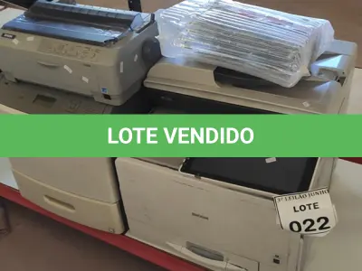 LOTE 022 - 01 IMPRESSORA MULTIFUNCIONAL MARCA RICOH, 01 IMPRESSORA MULTIFUNCIONAL MARCA LEXMARK, 01 IMPRESSORA MATRICIAL MARA EPSON E 01 TONNER. (NO ESTADO) ATENÇÃO! FAZER A VISITAÇÃO ANTES DE ARREMATAR, NÃO SABEMOS SE FUNCIONA, LEILÃO NÃO TEM GARANTIA E NEM DEVOLUÇÃO, SUJEITO A POSSÍVEIS AVARIAS VISÍVEIS/OCULTAS E/OU AUSÊNCIA DE COMPONENTES.