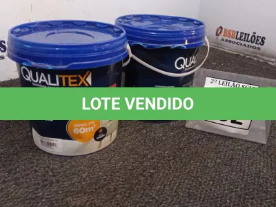 LOTE 032 - 02 TINTAS PARA INTERIORES COM 3,6L CADA NA COR AMARELO SOL MACA QUALITEX.  (NO ESTADO) ATENÇÃO! FAZER A VISITAÇÃO ANTES DE ARREMATAR, NÃO SABEMOS SE FUNCIONA. LEILÃO NÃO TEM GARANTIA E NEM DEVOLUÇÃO, SUJEITO A POSSÍVEIS AVARIAS VISÍVEIS/OCULTAS E/OU AUSÊNCIA DE COMPONENTES.