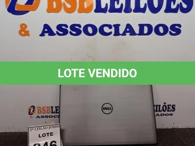 LOTE 246 - 01 NOTEBOOK MARCA DELL. (NO ESTADO) ATENÇÃO! FAZER A VISITAÇÃO ANTES DE ARREMATAR, NÃO SABEMOS SE FUNCIONA, LEILÃO NÃO TEM GARANTIA E NEM DEVOLUÇÃO, SUJEITO A POSSÍVEIS AVARIAS VISÍVEIS/OCULTAS E/OU AUSÊNCIA DE COMPONENTES.