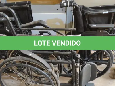 LOTE 411 - 03 CADEIRAS DE RODAS. (NO ESTADO) ATENÇÃO! FAZER A VISITAÇÃO ANTES DE ARREMATAR, NÃO SABEMOS SE FUNCIONA, LEILÃO NÃO TEM GARANTIA E NEM DEVOLUÇÃO, SUJEITO A POSSÍVEIS AVARIAS VISÍVEIS/OCULTAS E/OU AUSÊNCIA DE COMPONENTES.