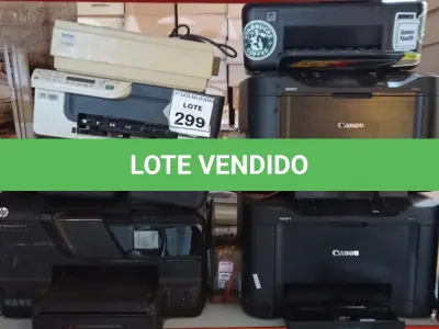 LOTE 299 - 08 IMPRESSORAS DE MARCAS E MODELOS DIVERSOS. (NO ESTADO) ATENÇÃO! FAZER A VISITAÇÃO ANTES DE ARREMATAR, NÃO SABEMOS SE FUNCIONA, LEILÃO NÃO TEM GARANTIA E NEM DEVOLUÇÃO, SUJEITO A POSSÍVEIS AVARIAS VISÍVEIS/OCULTAS E/OU AUSÊNCIA DE COMPONENTES.