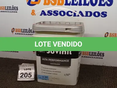 LOTE 205 - 01 GALÃO DE TINTA SUVINIL DE 18L PARA INTERIORES ACABAMENTO FOSCO BRANCO. (NOVO) (NO ESTADO) ATENÇÃO! FAZER A VISITAÇÃO ANTES DE ARREMATAR, NÃO SABEMOS SE FUNCIONA. LEILÃO NÃO TEM GARANTIA E NEM DEVOLUÇÃO, SUJEITO A POSSÍVEIS AVARIAS VISÍVEIS/OCULTAS E/OU AUSÊNCIA DE COMPONENTES.