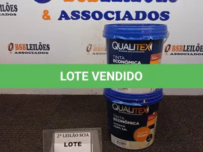 LOTE 001 - 02 TINTAS PARA INTERIORES COM 3,6L CADA NA COR AMARELO SOL MACA QUALITEX.  (NO ESTADO) ATENÇÃO! FAZER A VISITAÇÃO ANTES DE ARREMATAR, NÃO SABEMOS SE FUNCIONA. LEILÃO NÃO TEM GARANTIA E NEM DEVOLUÇÃO, SUJEITO A POSSÍVEIS AVARIAS VISÍVEIS/OCULTAS E/OU AUSÊNCIA DE COMPONENTES.