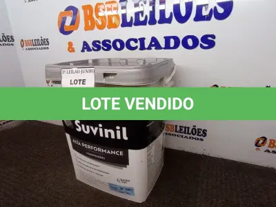 LOTE 149 - 01 GALÃO DE TINTA SUVINIL DE 18L PARA INTERIORES ACABAMENTO FOSCO BRANCO. (NOVO) (NO ESTADO) ATENÇÃO! FAZER A VISITAÇÃO ANTES DE ARREMATAR, NÃO SABEMOS SE FUNCIONA. LEILÃO NÃO TEM GARANTIA E NEM DEVOLUÇÃO, SUJEITO A POSSÍVEIS AVARIAS VISÍVEIS/OCULTAS E/OU AUSÊNCIA DE COMPONENTES.