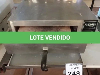 LOTE 243 - 01 FORNO ELÉTRICO INOX MARCA PICNIC. (NO ESTADO) ATENÇÃO! FAZER A VISITAÇÃO ANTES DE ARREMATAR, NÃO SABEMOS SE FUNCIONA, LEILÃO NÃO TEM GARANTIA E NEM DEVOLUÇÃO, SUJEITO A POSSÍVEIS AVARIAS VISÍVEIS/OCULTAS E/OU AUSÊNCIA DE COMPONENTES.