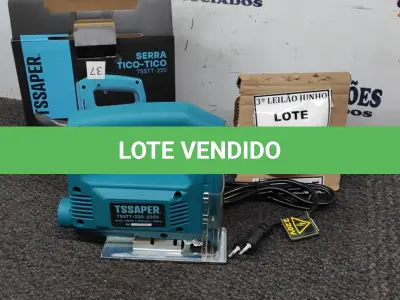 LOTE 280 - SERRA TICO TICO TSSAPER 500W 220V COM SERRA RPM 3000 60HZ. (NO ESTADO) ATENÇÃO! FAZER A VISITAÇÃO ANTES DE ARREMATAR, NÃO SABEMOS SE FUNCIONA, LEILÃO NÃO TEM GARANTIA E NEM DEVOLUÇÃO, SUJEITO A POSSÍVEIS AVARIAS VISÍVEIS/OCULTAS E/OU AUSÊNCIA DE COMPONENTES.
