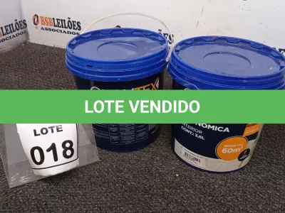 LOTE 018 - 02 TINTAS PARA INTERIORES COM 3,6L CADA NA COR AMARELO SOL MACA QUALITEX.  (NO ESTADO) ATENÇÃO! FAZER A VISITAÇÃO ANTES DE ARREMATAR, NÃO SABEMOS SE FUNCIONA. LEILÃO NÃO TEM GARANTIA E NEM DEVOLUÇÃO, SUJEITO A POSSÍVEIS AVARIAS VISÍVEIS/OCULTAS E/OU AUSÊNCIA DE COMPONENTES.