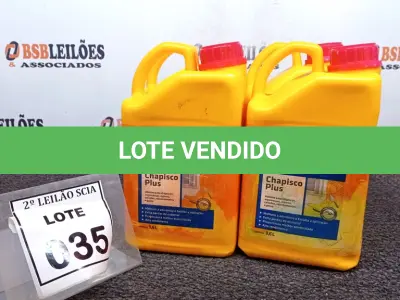 LOTE 035 - 04 CHAPISCOS PLUS COM 3,6L MARCA SIKA.  (NO ESTADO) ATENÇÃO! FAZER A VISITAÇÃO ANTES DE ARREMATAR, NÃO SABEMOS SE FUNCIONA. LEILÃO NÃO TEM GARANTIA E NEM DEVOLUÇÃO, SUJEITO A POSSÍVEIS AVARIAS VISÍVEIS/OCULTAS E/OU AUSÊNCIA DE COMPONENTES.