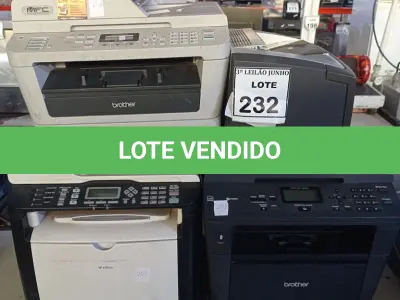 LOTE 232 - 04 IMPRESSORAS DE MARCAS E MODELOS DIVERSOS. (NO ESTADO) ATENÇÃO! FAZER A VISITAÇÃO ANTES DE ARREMATAR, NÃO SABEMOS SE FUNCIONA, LEILÃO NÃO TEM GARANTIA E NEM DEVOLUÇÃO, SUJEITO A POSSÍVEIS AVARIAS VISÍVEIS/OCULTAS E/OU AUSÊNCIA DE COMPONENTES.